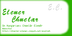 elemer chmelar business card